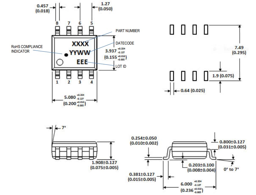 机械图纸 - Broadcom ACHS-719x电流传感器IC